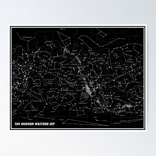 Item preview, MODERN WESTERN SKY : Vintage Star Map Print  designed and sold by posterbobs.