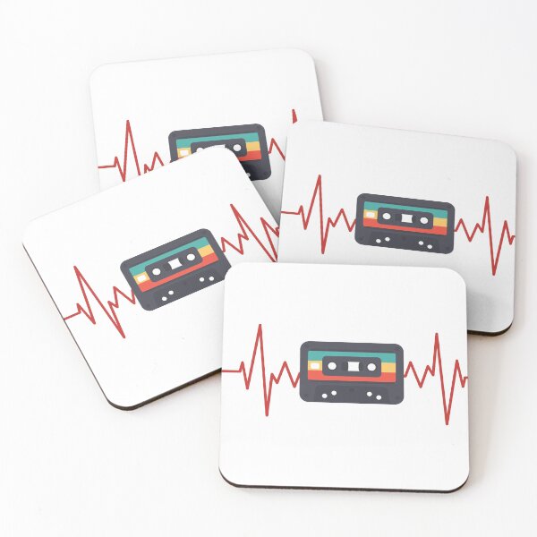 Item preview, Retro Vintage Cassette Heartbeat style design designed and sold by RKSDesigns.