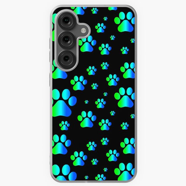 Aperçu de l'œuvre Motif empreinte de patte dégradé bleu vert créée et vendue par Deborah Camp.