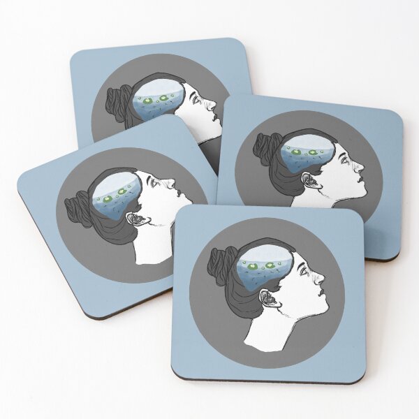 Item preview, Girl with Lily pads and tadpoles on the Brain designed and sold by Libby Snow.