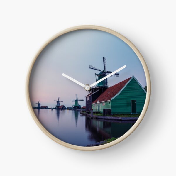 Item preview, Typical Dutch house and windmills after sunset at Zaanse Schans near Amsterdam designed and sold by michieldros.