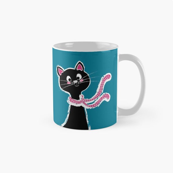 Item preview, Gato negro cuello largo azul profundo designed and sold by ranadigipaint.