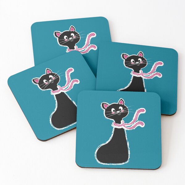 Item preview, Black Cat Long Neck Deep Blue designed and sold by ranadigipaint.