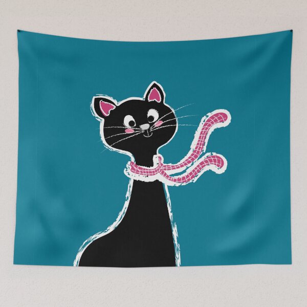 Item preview, Black Cat Long Neck Deep Blue designed and sold by ranadigipaint.