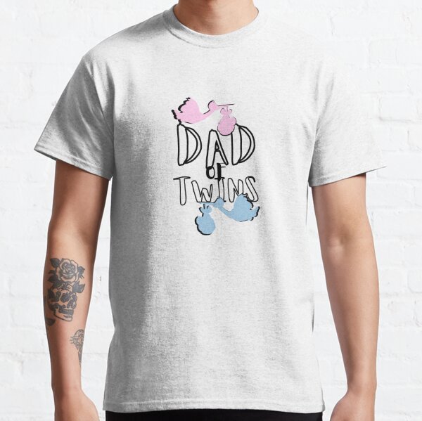 Mens Dad of Twins Shirt Funny New Dad To Be Tired Love Proud Cute