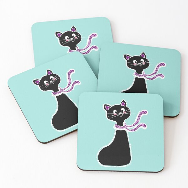 Item preview, Black Cat Long Neck Blue Sky designed and sold by ranadigipaint.