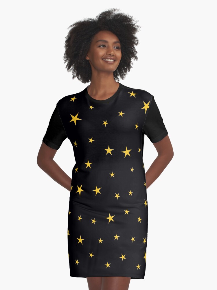 Black gold star dress sale