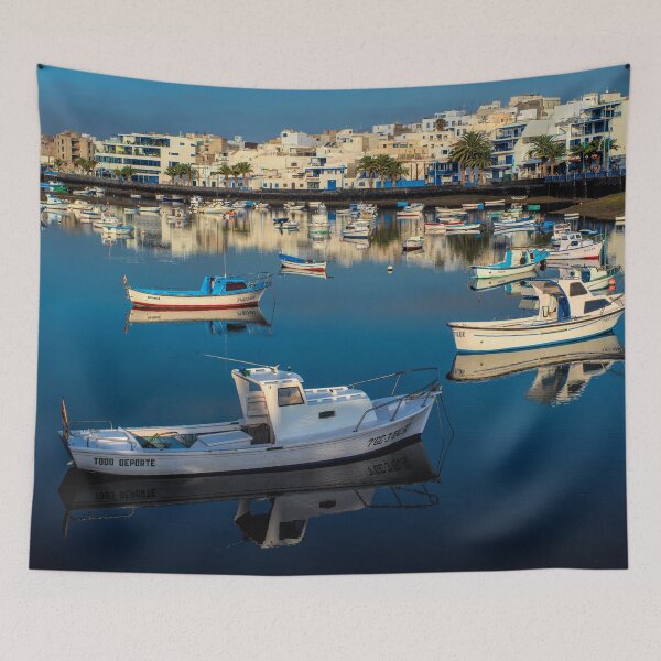 Item preview,  Fishing boats in Charco de San Ginés harbour designed and sold by iCimages.net.