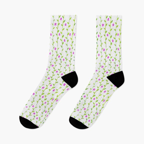 Item preview, Watercolor Floral Vines Pattern - Lime Green & Magenta Pink designed and sold by monitdesign.