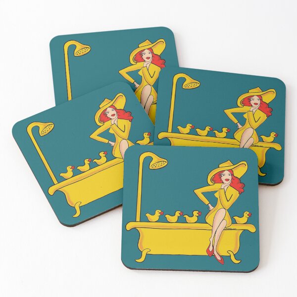 Item preview, Bathroom fashion girl with rubber ducks designed and sold by PG Illustration.