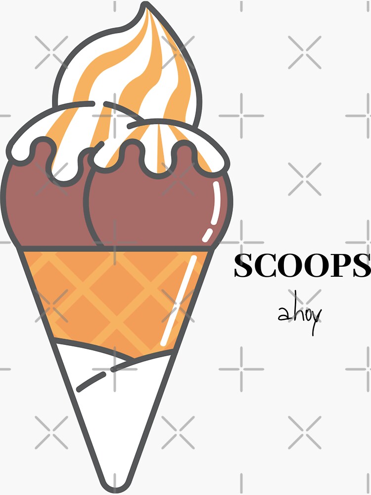 "SCOOPS ahoy ice cream" Sticker by AestheticLine Redbubble