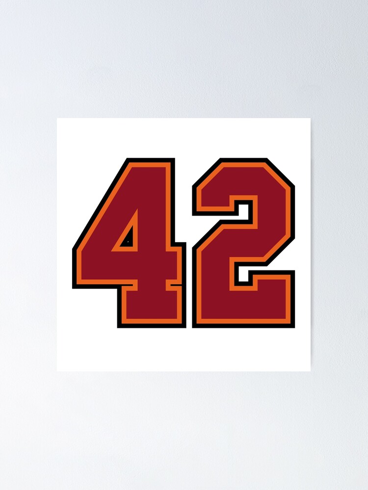 42 Navy Grey Red Sports Number Fourty-Two Sticker for Sale by HelloFromAja