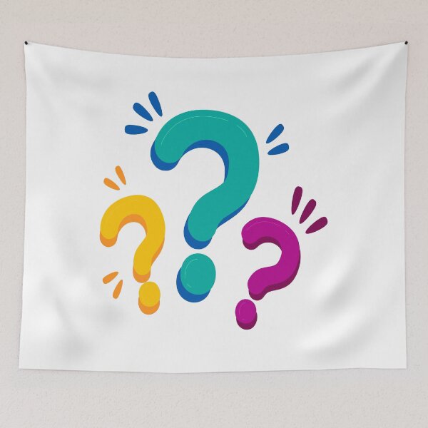 Item preview, funny masks Question-Fabric Face Mask   designed and sold by DiamondStore1.