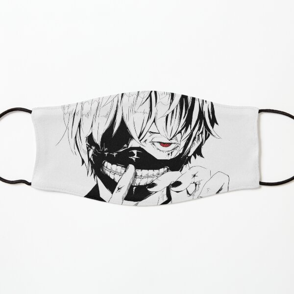 Anime Boy With White Hair And A Red Eye Mask By Deadnzstore Redbubble