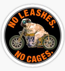 NO LEASHES, NO CAGES Sticker