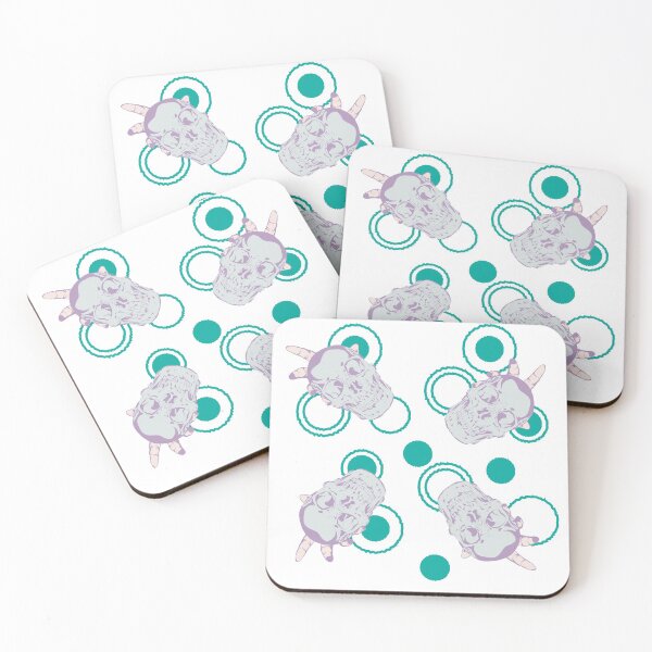 Item preview, skulls pattern with cool vintage pop art vibes and fresh colors  designed and sold by Half Mess.