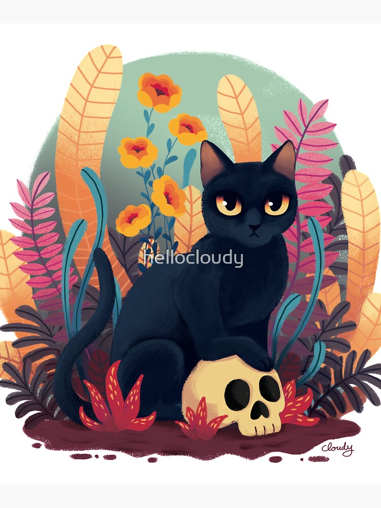 Skull kitty by hellocloudy