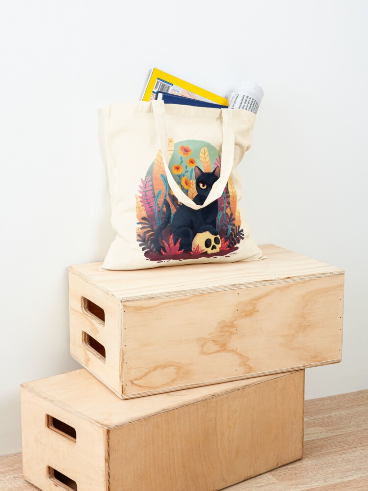 Alternate view of Skull kitty Tote Bag