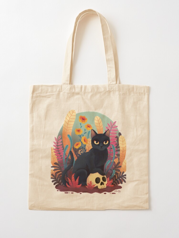 Alternate view of Skull kitty Tote Bag