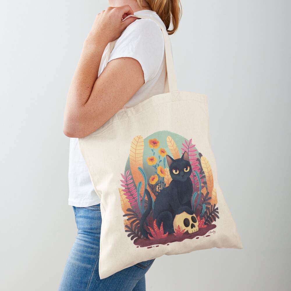 Skull kitty Tote Bag