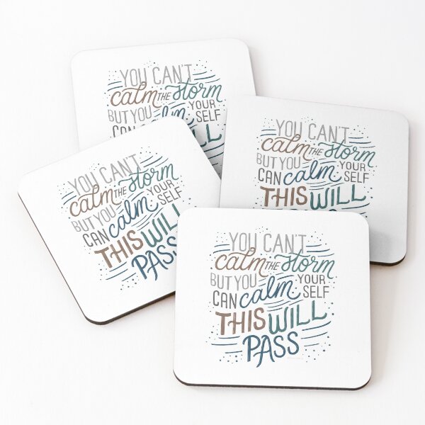 Item preview, You Can't Calm The Storm, This Will Pass Lettering Sticker Inspirational Quote designed and sold by Amber  Liu.