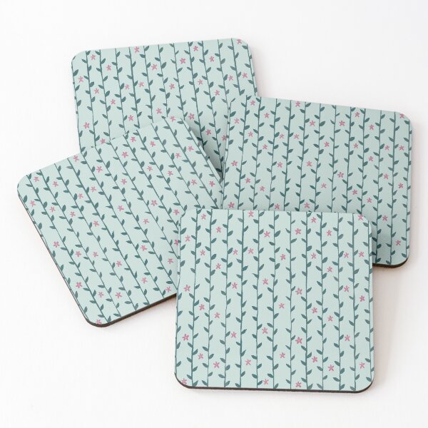 Item preview, Watercolor Floral Vines Pattern - Teal & Light Pink designed and sold by monitdesign.