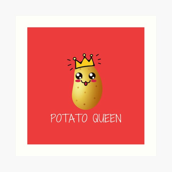 Funny Potato Cute Kawaii Style Smiling Potato Queen Digital Art by Remih  Aliza - Pixels