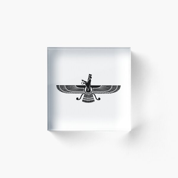 Faravahar - Zoroastrian symbol design -Zoroastrianism religion Acrylic Block