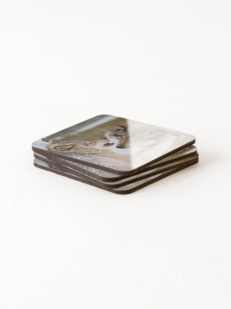 Thumbnail 4 of 5, Coasters (Set of 4), Timber Wolves designed and sold by WolvesOnly.