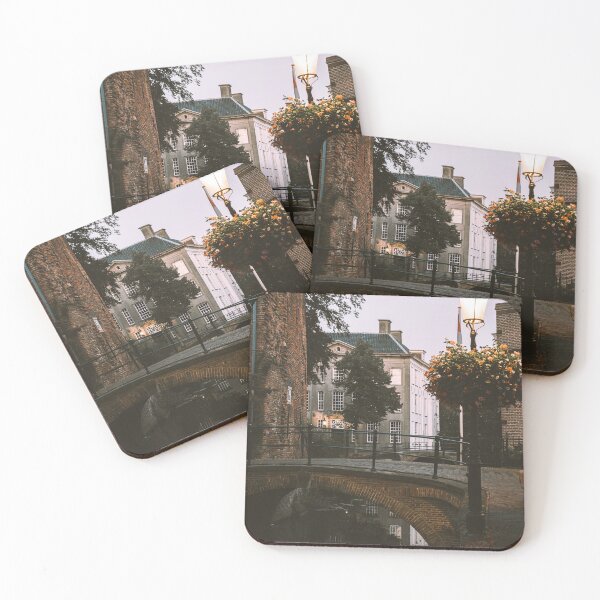 Item preview, Dutch Medieval City: Amersfoort canal and bridge just after sunset designed and sold by michieldros.