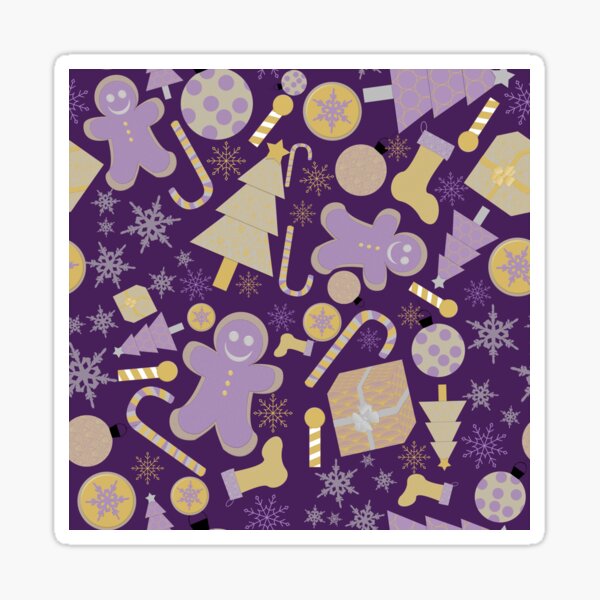 Purple Sugar Plum and Gold Christmas Delights Sticker