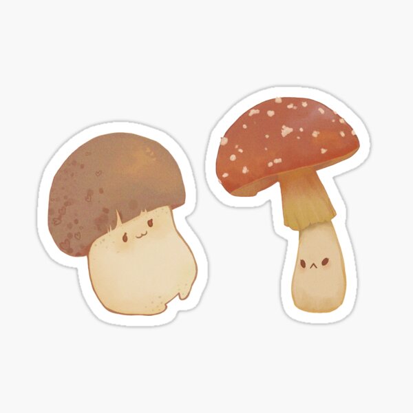Two cute mushrooms Sticker