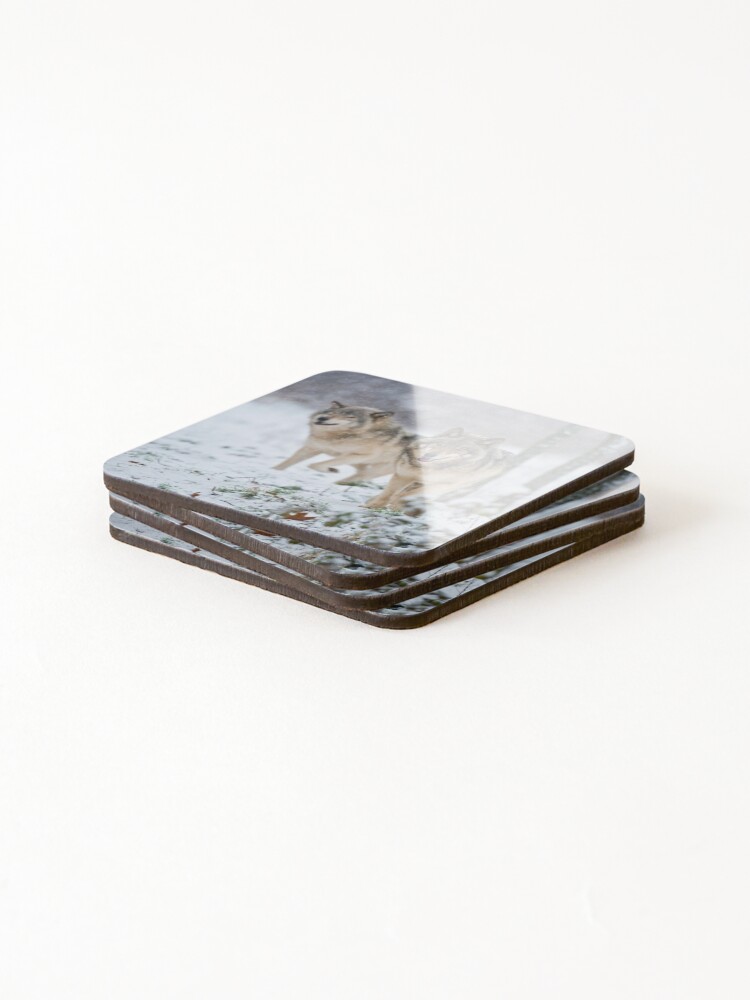 Thumbnail 4 of 5, Coasters (Set of 4), Timber Wolves designed and sold by WolvesOnly.
