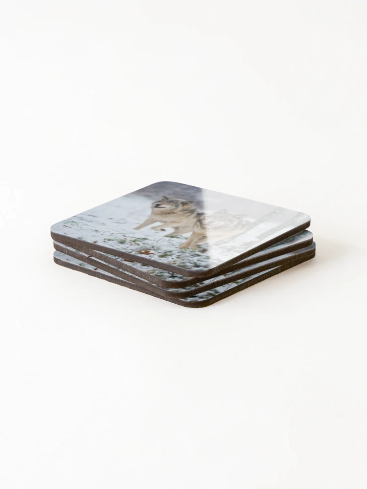 Thumbnail 4 of 5, Coasters (Set of 4), Timber Wolves designed and sold by WolvesOnly.