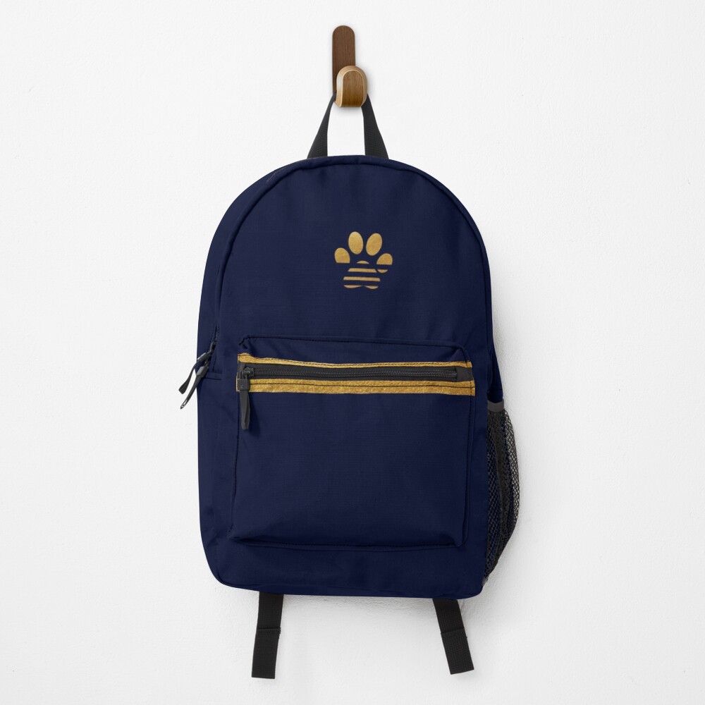 blue and gold backpack