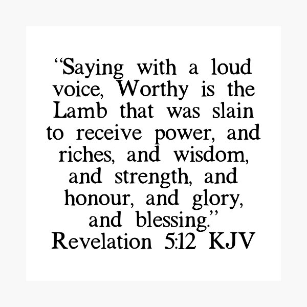 Item preview, Revelation 5:12 KJV designed and sold by IBMClothing.