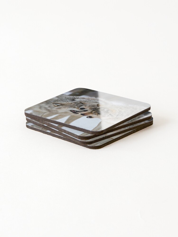 Thumbnail 4 of 5, Coasters (Set of 4), Timber Wolves designed and sold by WolvesOnly.