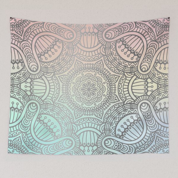 Item preview, Silver Mandala Pattern on Pastel Gradient designed and sold by Vic Torys ☆.