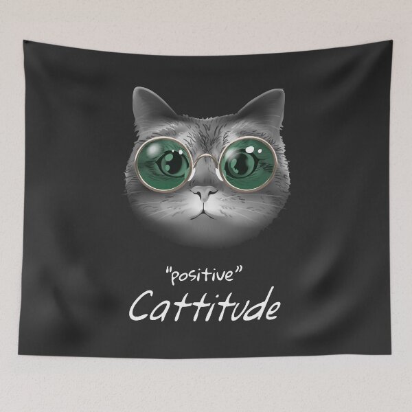 Item preview, Dark cat positive catitude  designed and sold by foxxyapparel.