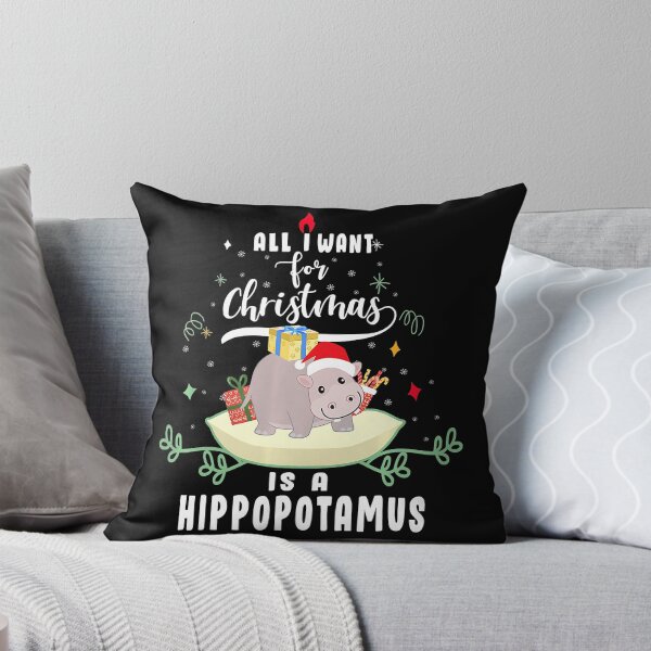 Item preview, All I Want For Christmas Is A Hippopotamus Cute Hippo designed and sold by EveElliott.