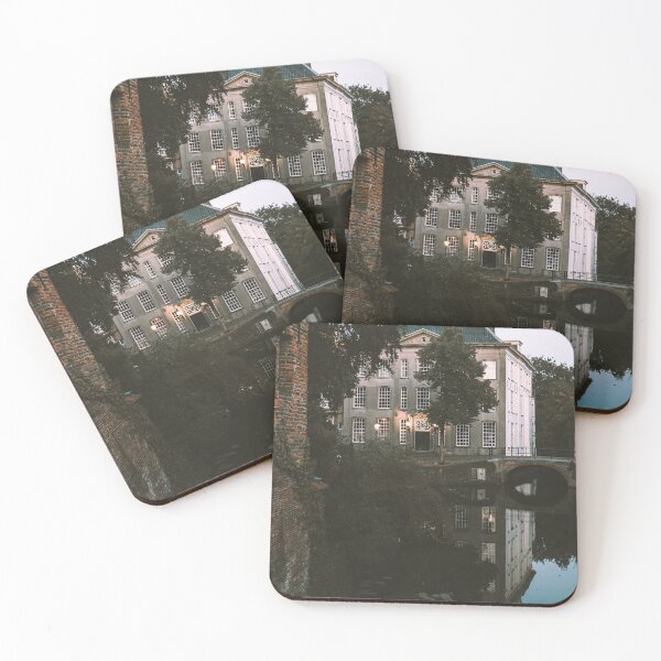 Item preview, Amersfoort historic Dutch city reflection in canal in the evening twilight designed and sold by michieldros.