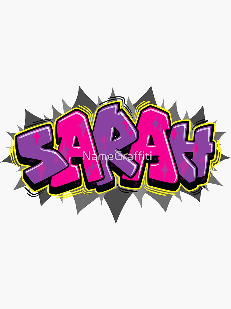  Sarah  Graffiti  Name  Sticker by NameGraffiti Redbubble