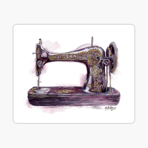 "Sewing Machine" Sticker by BMcGee Redbubble