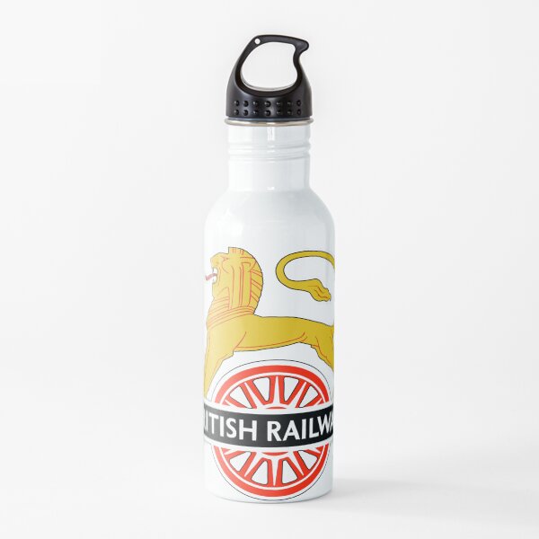 BRITISH RAILWAYS. BR. SIGN. On White. First logo. British Railways. Cycling Lion. Water Bottle