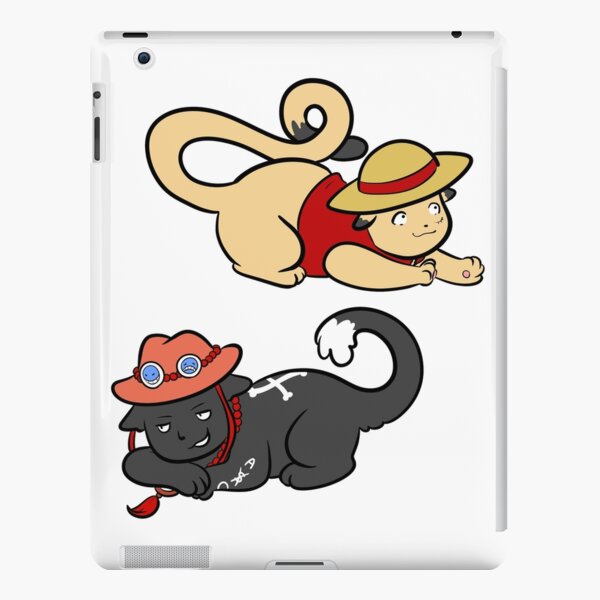 Ace et Luffy One Piece chat Coque rigide iPad