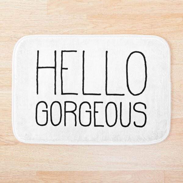 Hello Gorgeous White Bath Mat