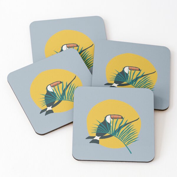 Item preview, Abstract tucano on branch in scandinavian minimalism style at the sunset designed and sold by Nossikko.