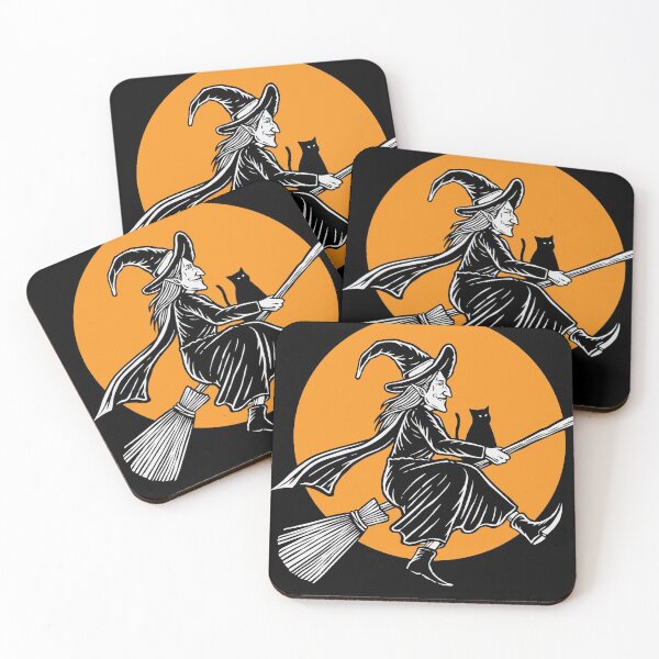 Item preview, illustration flying Halloween witch masks shirt sticker designed and sold by zugharo2019.
