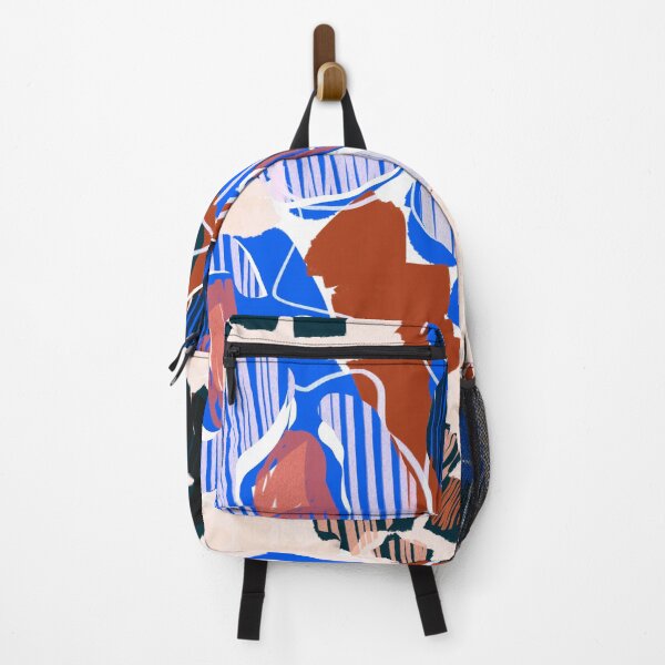 Item preview, Rust and Blue Flowers // Modern Floral Scribble Pattern designed and sold by fossdesign.