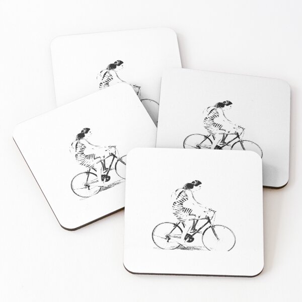 Item preview, A young woman rides a bicycle designed and sold by LaGalleria-BNS by Moses Benson Gallery.